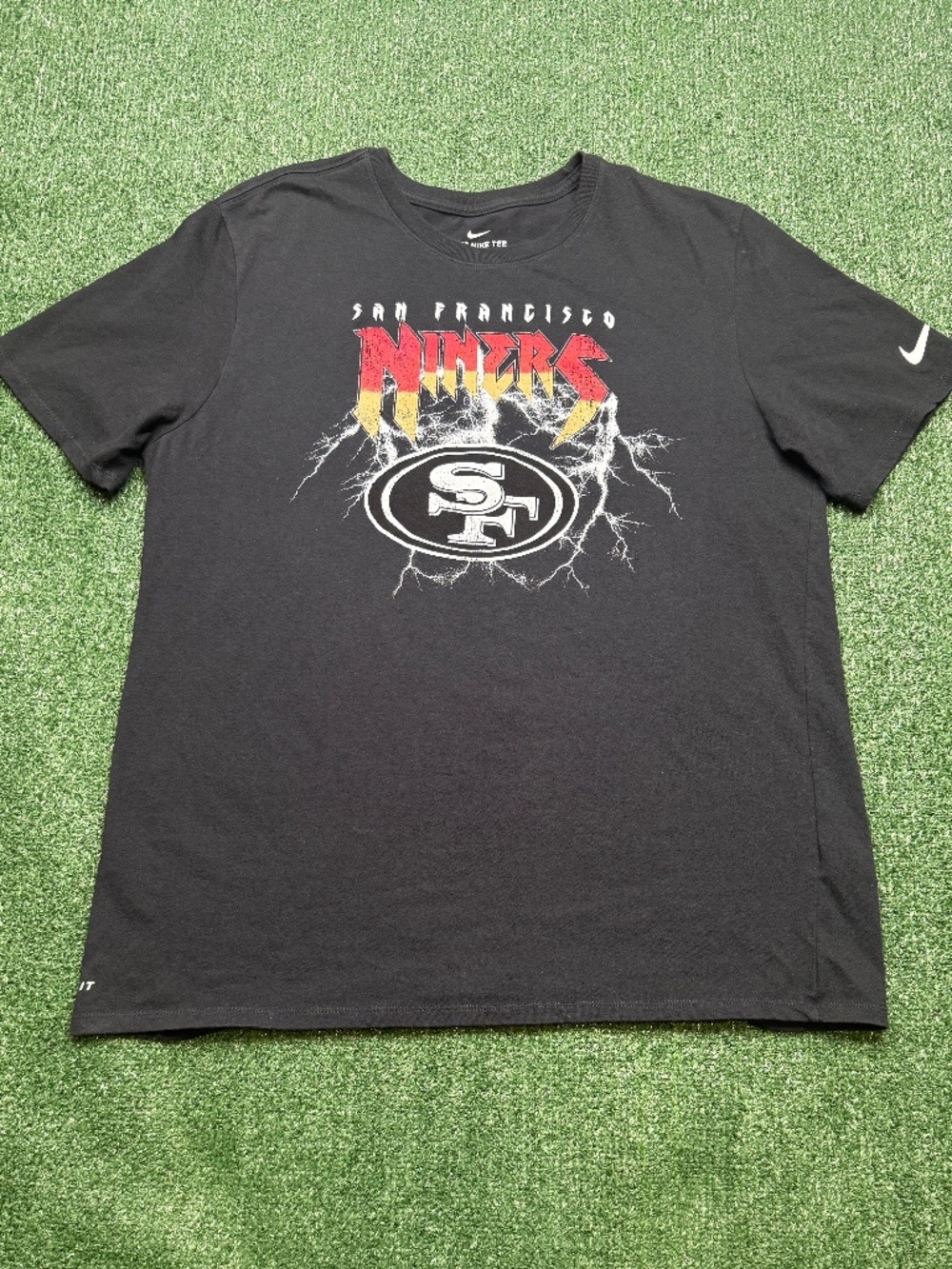 SAN FRANCISCO 49ERS Mens Shirt Size XL Black NFL Football Short Sleeve Nike